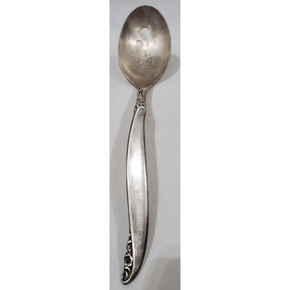 1847 Rogers Bros LEILANI PIERCED TABLESPOON SERVING SPOON silver plate VINTAGE - Picture 1 of 6
